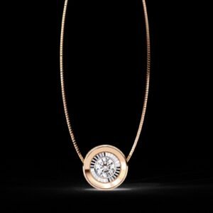 Gold Round Solitaire Diamond Pendant Made In 18 / 14 / 10 KT Gold Embellished With Certified Lab Diamonds For The Anniversary Gift For Her
