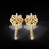 Classic Round Diamond Stud Earrings Made In 18 / 14 / 10 KT Gold Studded With Certified Lab Diamond For The Anniversary And Wedding Gift