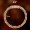 Rose Gold-Plated Silver Cuban Chain with Lab Diamonds - Installment 7