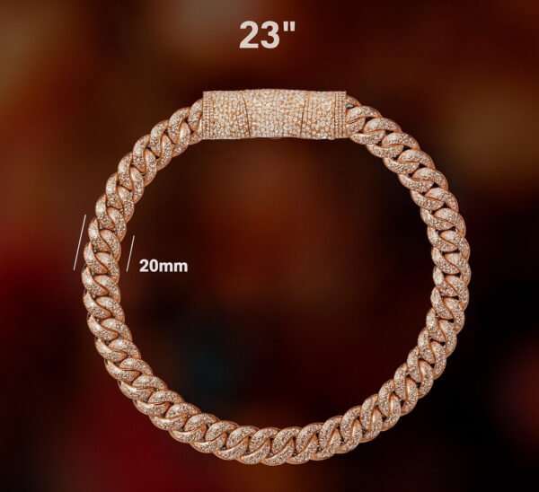 Rose Gold-Plated Silver Cuban Chain with Lab Diamonds - Installment 2